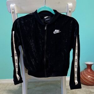 Nike Black Velvet and White Track Jacket